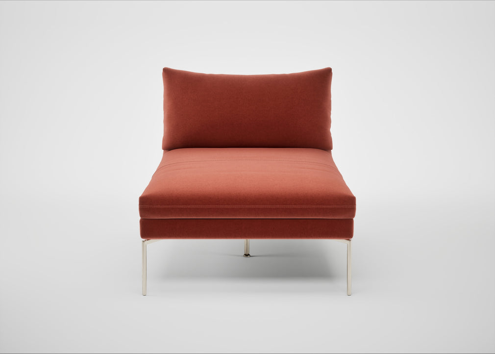 Matera Chaise Lounge Nobilis Velvet Rust / Stainless Steel