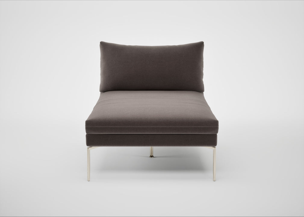 Matera Chaise Lounge Nobilis Velvet Sable / Stainless Steel