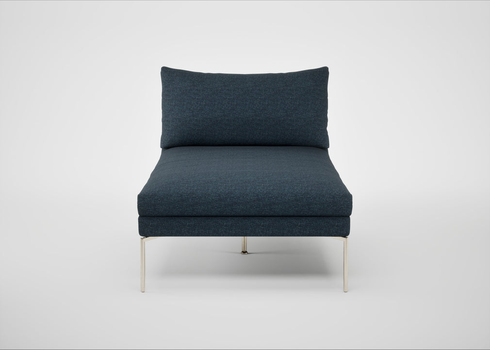 Matera Chaise Lounge Siena Cotton Deep Sea / Stainless Steel