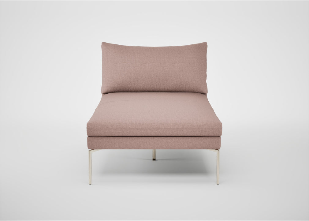 Matera Chaise Lounge Siena Cotton Dusky Pink / Stainless Steel