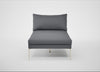 Matera Chaise Lounge Siena Cotton Shale Grey / Stainless Steel