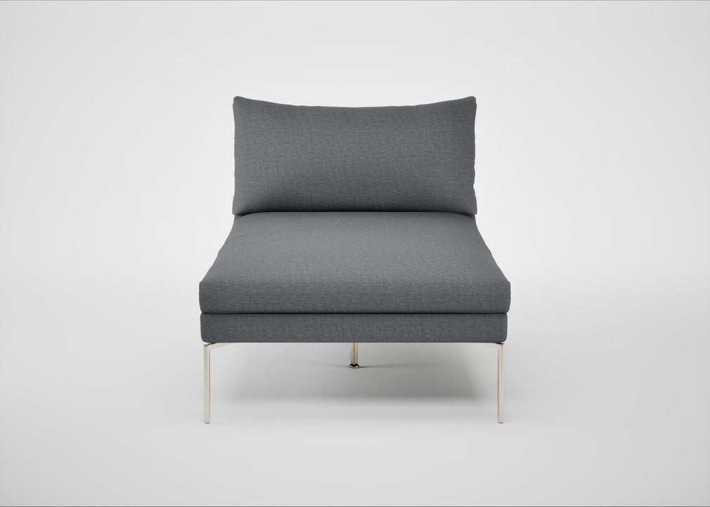Matera Chaise Lounge Siena Cotton Shale Grey / Stainless Steel