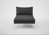 Matera Chaise Lounge St Moritz Wool Grey / Stainless Steel