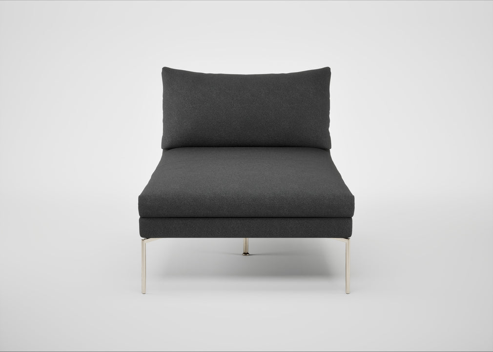 Matera Chaise Lounge St Moritz Wool Grey / Stainless Steel