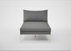 Matera Chaise Lounge St Moritz Wool Light Grey / Stainless Steel
