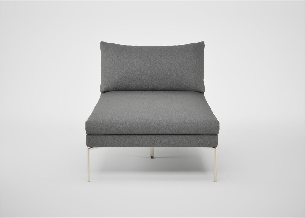 Matera Chaise Lounge St Moritz Wool Light Grey / Stainless Steel