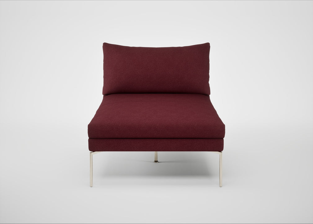 Matera Chaise Lounge St Moritz Wool Red / Stainless Steel