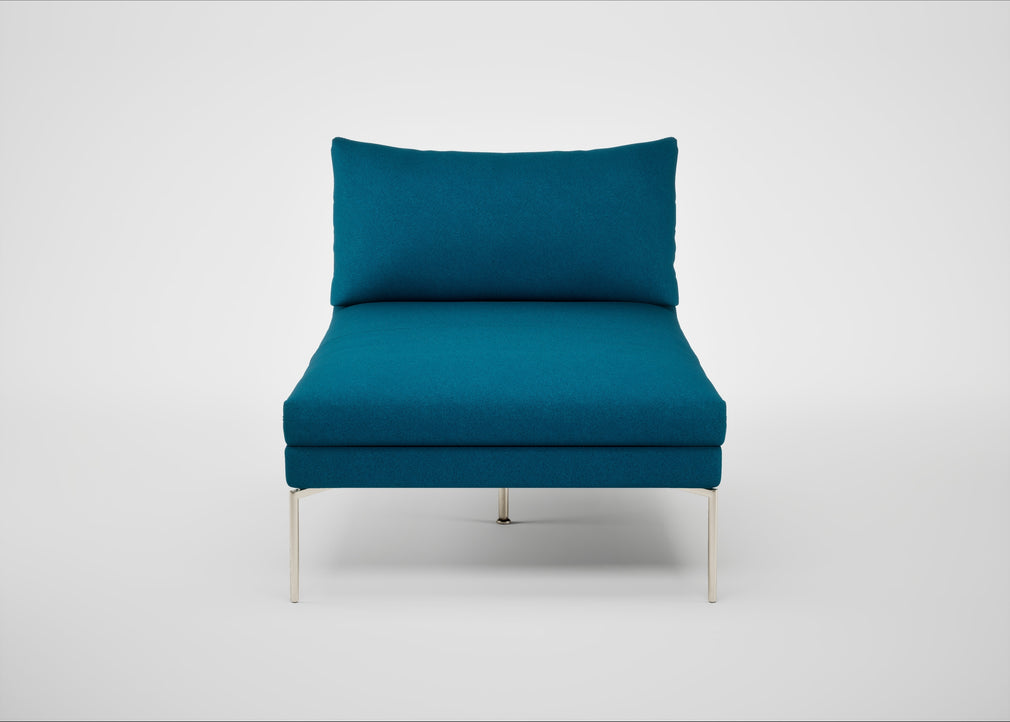 Matera Chaise Lounge St Moritz Wool Teal / Stainless Steel