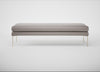 Matera Bench Daino Leather Elephant / Stainless Steel / 160cm