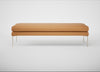 Matera Bench Daino Leather Parchment / Stainless Steel / 160cm