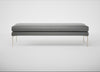 Matera Bench Daino Leather Steel / Stainless Steel / 160cm