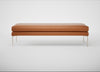 Matera Bench Daino Leather Treacle / Stainless Steel / 160cm
