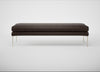 Matera Bench Leather Grain Chocolate 066 / Stainless Steel / 160cm