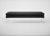 Matera Bench Leather Grain Graphite 063 / Stainless Steel / 160cm