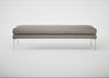 Matera Bench Leather Grain Light Grey 060 / Stainless Steel / 160cm