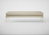 Matera Bench Leather Grain Storm 006 / Stainless Steel / 160cm