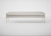 Matera Bench Leather Grain White 000 / Stainless Steel / 160cm