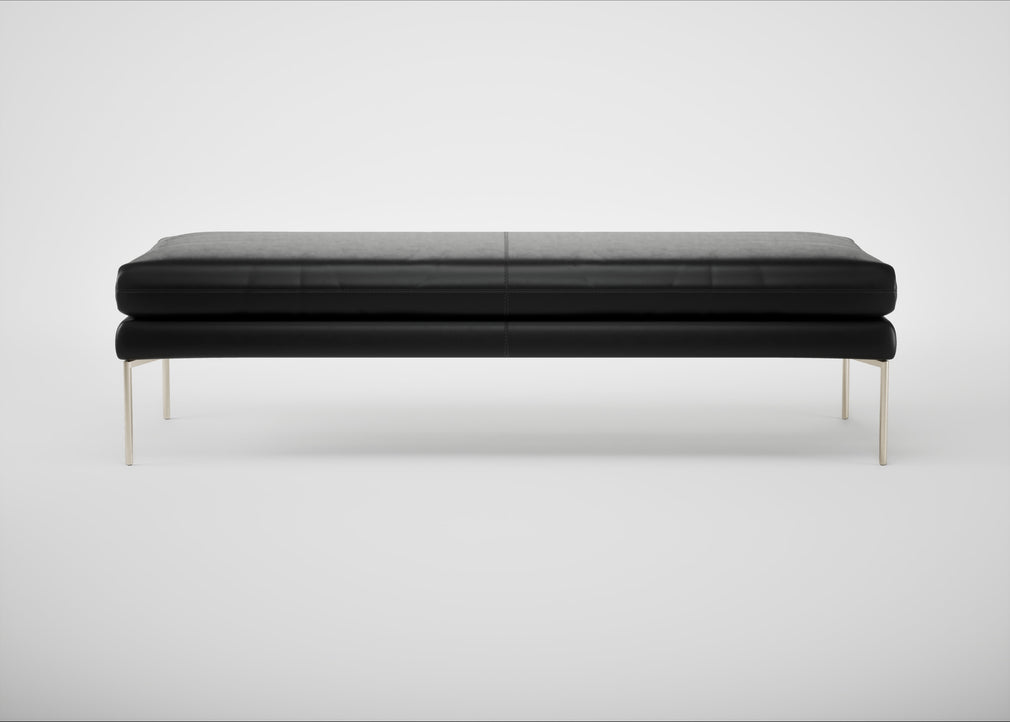 Matera Bench Leather Stonewash Vintage Green 278 / Stainless Steel / 160cm
