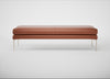 Matera Bench Leather Stonewash Navy Blue 279 / Stainless Steel / 160cm