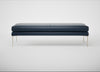 Matera Bench Leather Stonewash Black 263 / Stainless Steel / 160cm