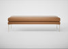 Matera Bench Leather Stonewash Toffee 277 / Stainless Steel / 160cm