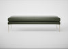 Matera Bench Leather Stonewash Light Brown 274 / Stainless Steel / 160cm
