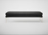 Matera Bench Linea Leather Black 622 / Stainless Steel / 160cm