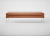 Matera Bench Linea Leather Brown 680 / Stainless Steel / 160cm