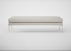 Matera Bench Linea Leather White 634 / Stainless Steel / 160cm