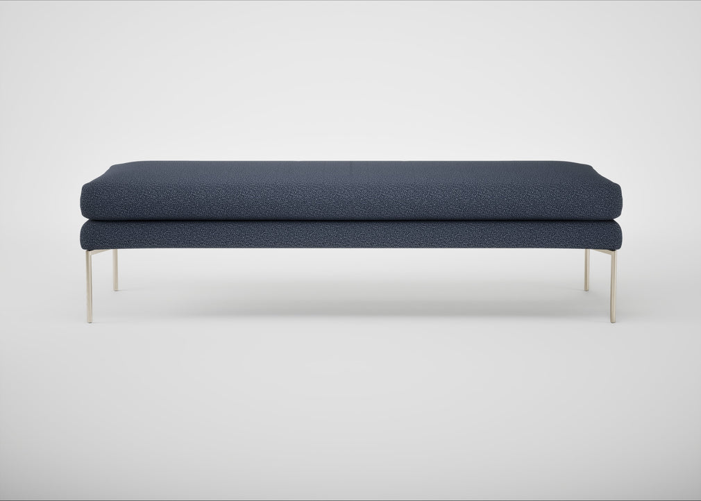 Matera Bench Loop Boucle Navy / Stainless Steel / 160cm