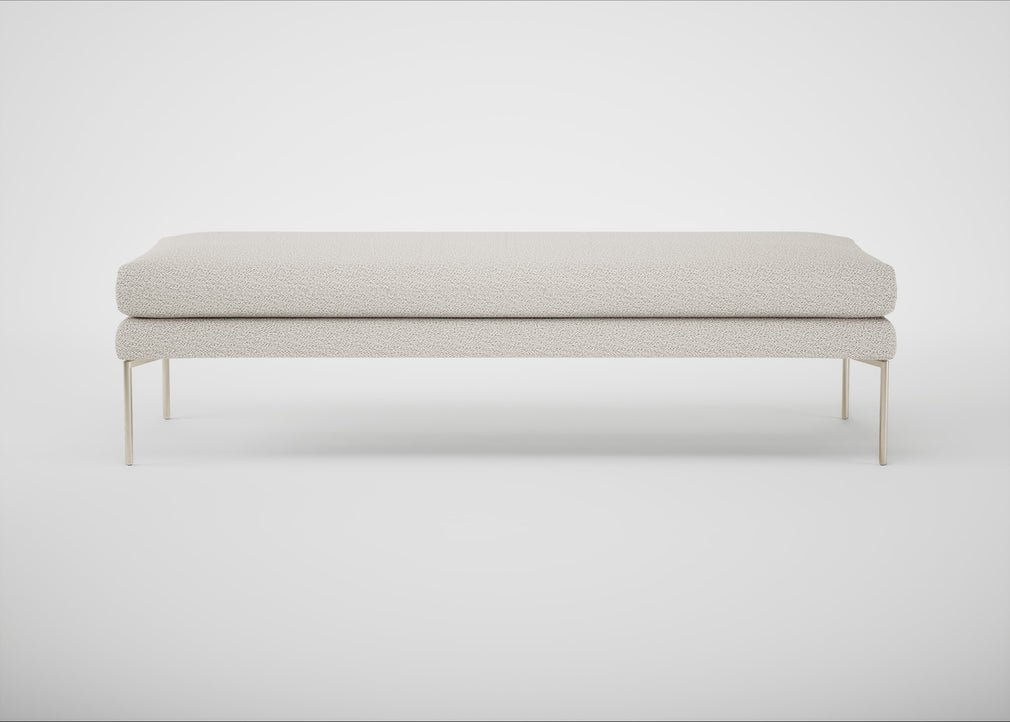 Matera Bench Loop Boucle Polar / Stainless Steel / 160cm