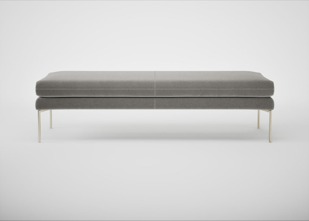 Matera Bench Nobilis Velvet Dolphin / Stainless Steel / 160cm