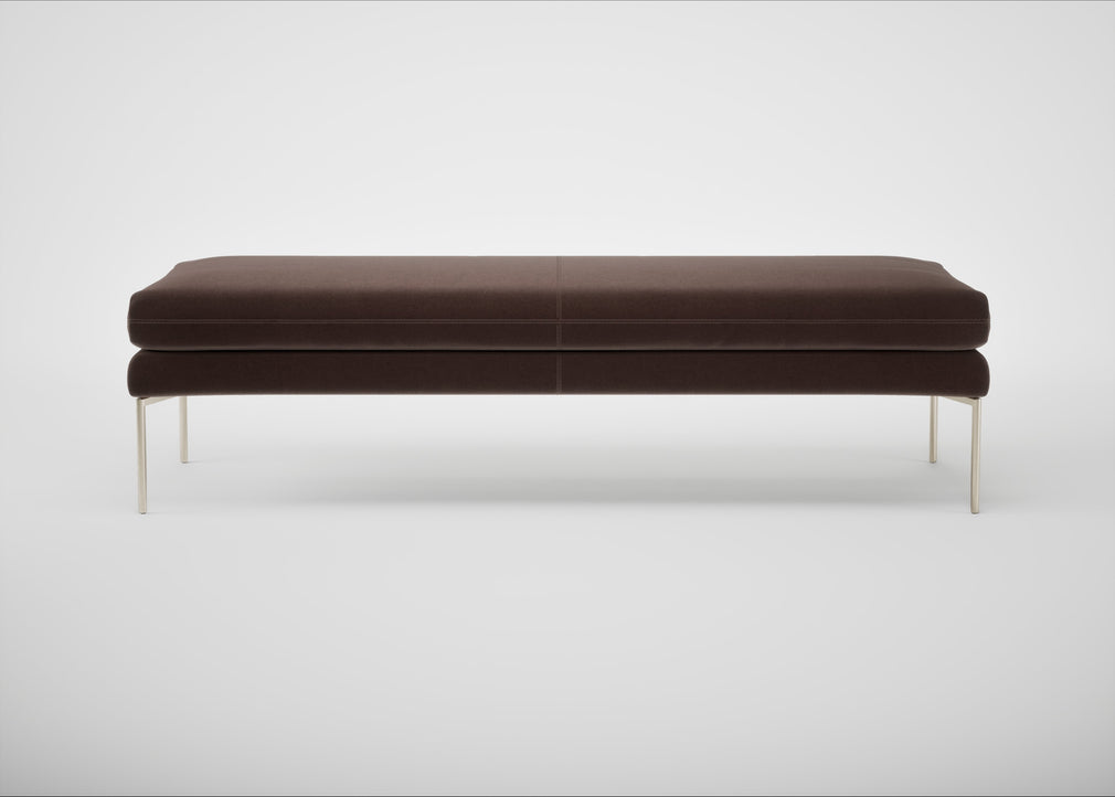 Matera Bench Nobilis Velvet Espresso / Stainless Steel / 160cm