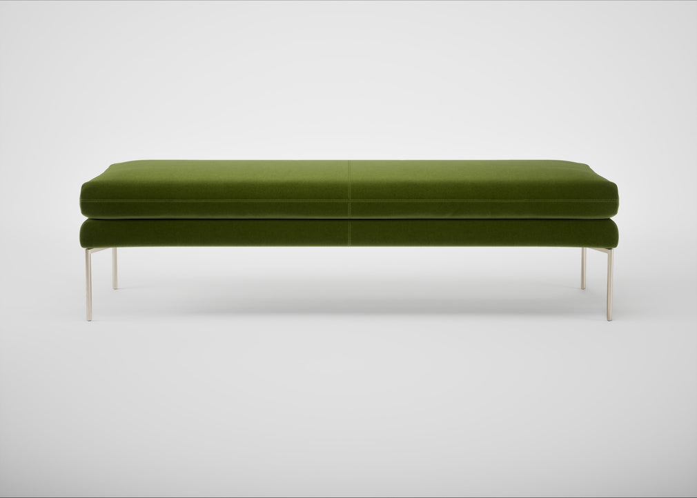 Matera Bench Nobilis Velvet Leaf / Stainless Steel / 160cm