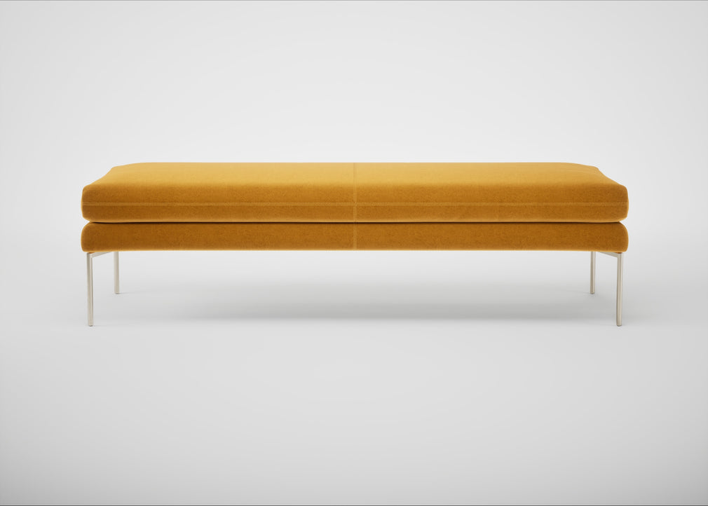 Matera Bench Nobilis Velvet Mustard / Stainless Steel / 160cm