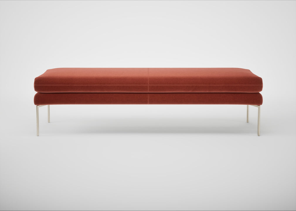 Matera Bench Nobilis Velvet Rust / Stainless Steel / 160cm