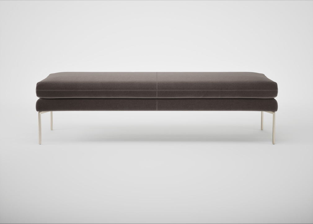 Matera Bench Nobilis Velvet Sable / Stainless Steel / 160cm