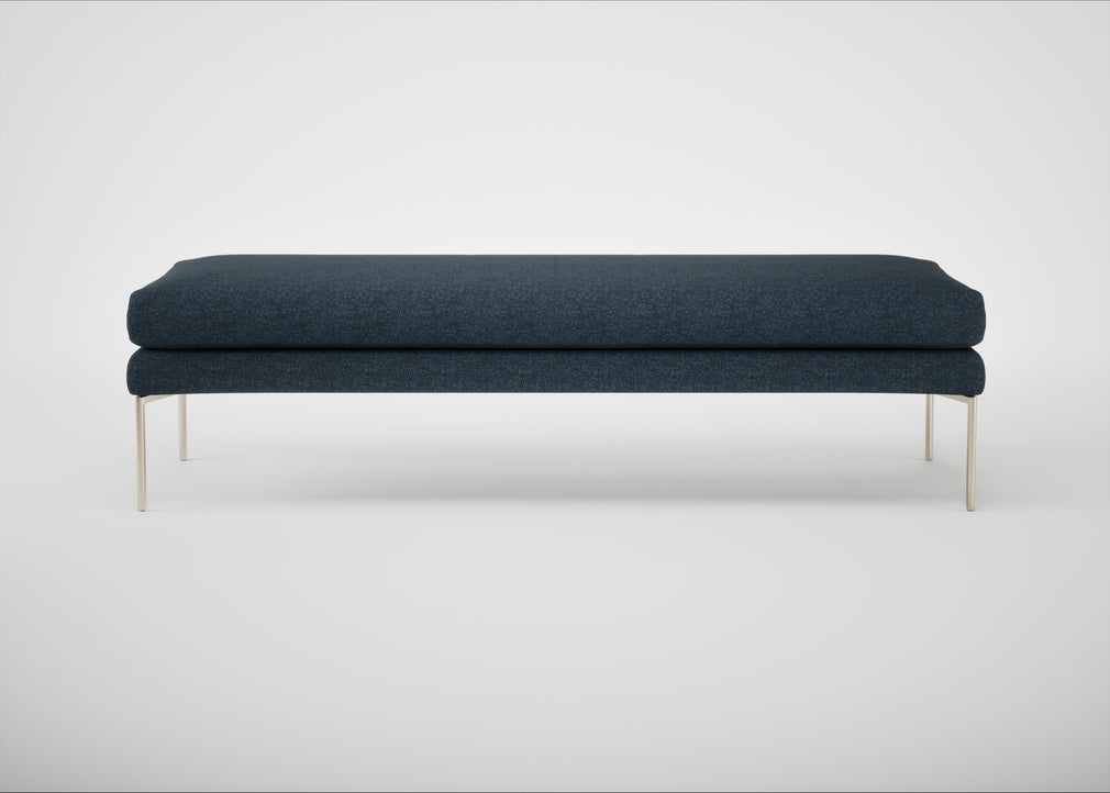 Matera Bench Siena Cotton Deep Sea / Stainless Steel / 160cm