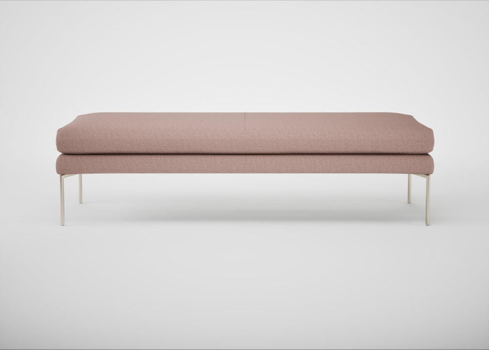 Matera Bench Siena Cotton Dusky Pink / Stainless Steel / 160cm