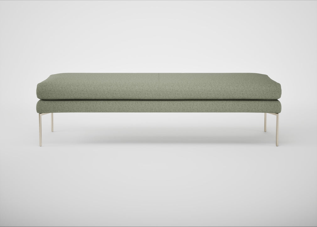 Matera Bench Siena Cotton Pistachio / Stainless Steel / 160cm