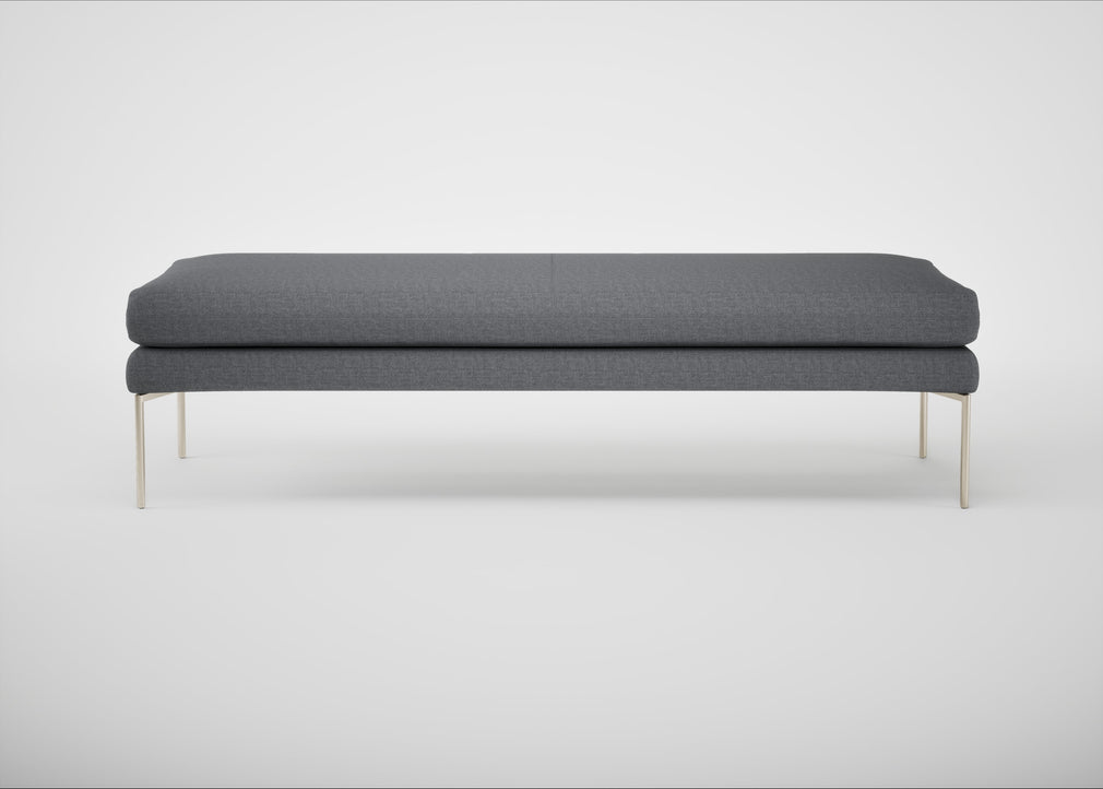 Matera Bench Siena Cotton Shale Grey / Stainless Steel / 160cm