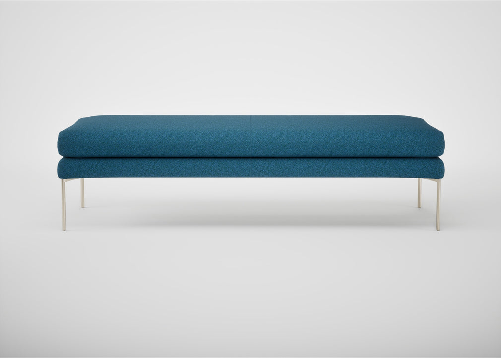 Matera Bench St Moritz Wool Blue / Stainless Steel / 160cm