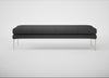 Matera Bench St Moritz Wool Grey / Stainless Steel / 160cm