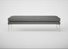 Matera Bench St Moritz Wool Light Grey / Stainless Steel / 160cm