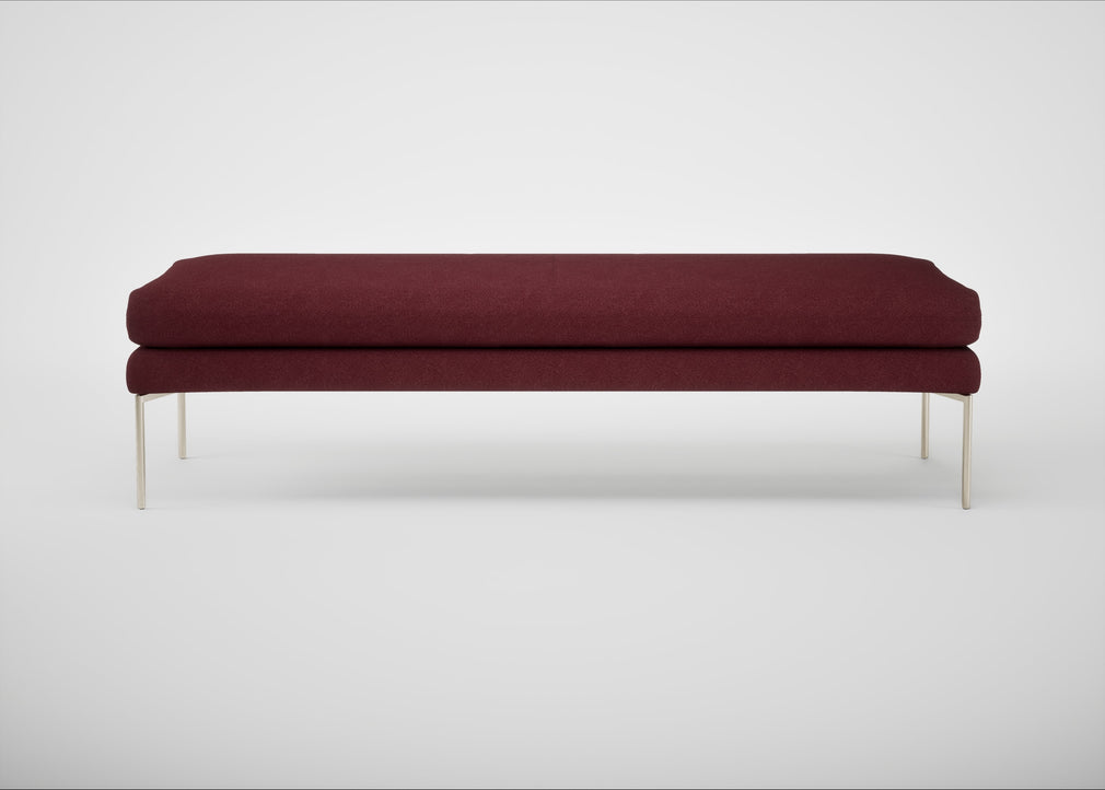 Matera Bench St Moritz Wool Red / Stainless Steel / 160cm