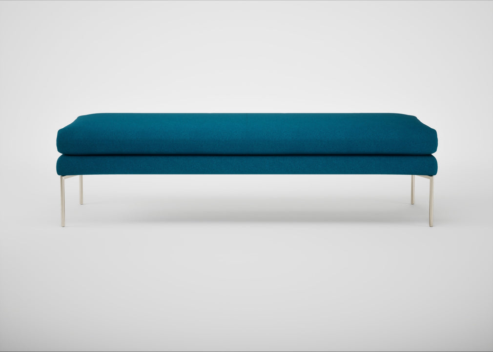 Matera Bench St Moritz Wool Teal / Stainless Steel / 160cm