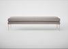 Matera Bench Daino Leather Elephant / Stainless Steel / 180cm