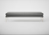 Matera Bench Daino Leather Steel / Stainless Steel / 180cm