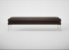 Matera Bench Leather Grain Chocolate 066 / Stainless Steel / 180cm
