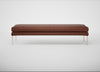 Matera Bench Leather Grain Dark Brown 068 / Stainless Steel / 180cm